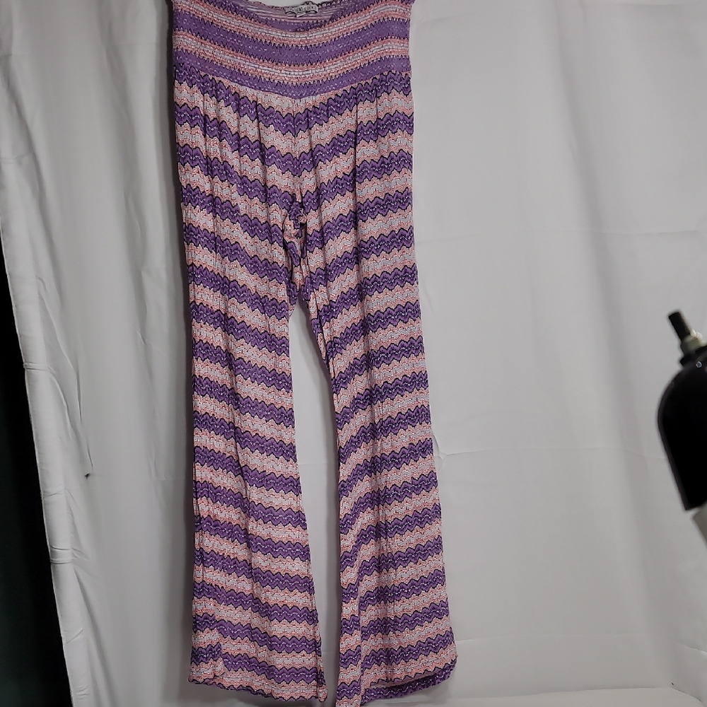 Patrons of Peace Purple & Pink Chevron Wide Leg Pants